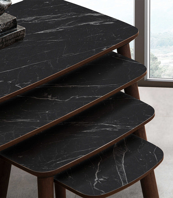 VH Luci nesting coffee table set - Black Marble Pattern - view 5