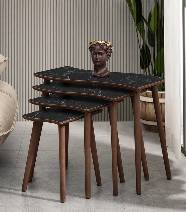 VH Salsa nesting coffee table set - Black Marble Pattern - view 2