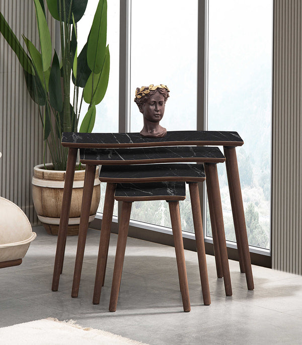 VH Salsa nesting coffee table set - Black Marble Pattern - view 3