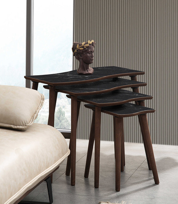 VH Salsa nesting coffee table set - Black Marble Pattern - view 4