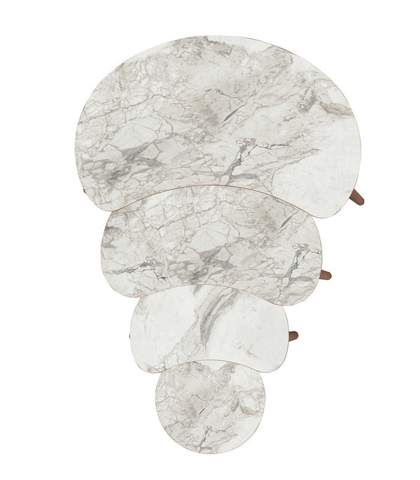 VH Moon nesting coffee table set - White Marble Pattern - view 6