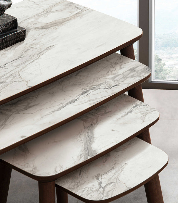 VH Luci nesting coffee table set - White Marble Pattern - view 5