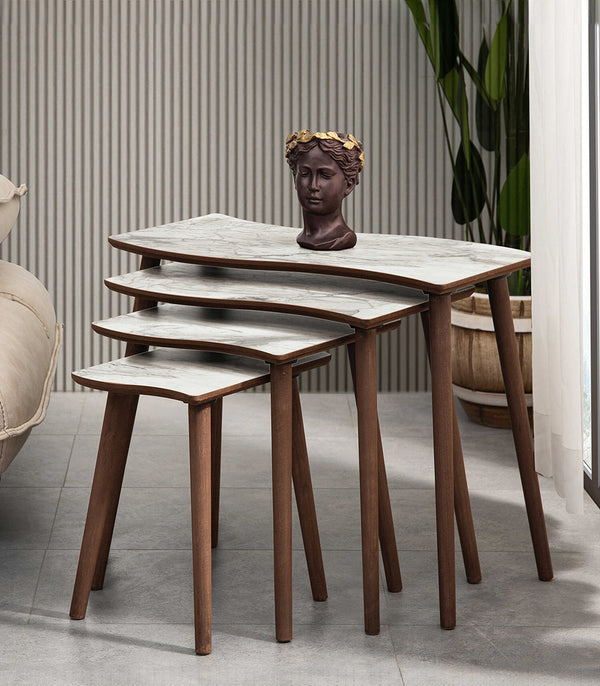 VH Salsa nesting coffee table set - White Marble Pattern - view 2