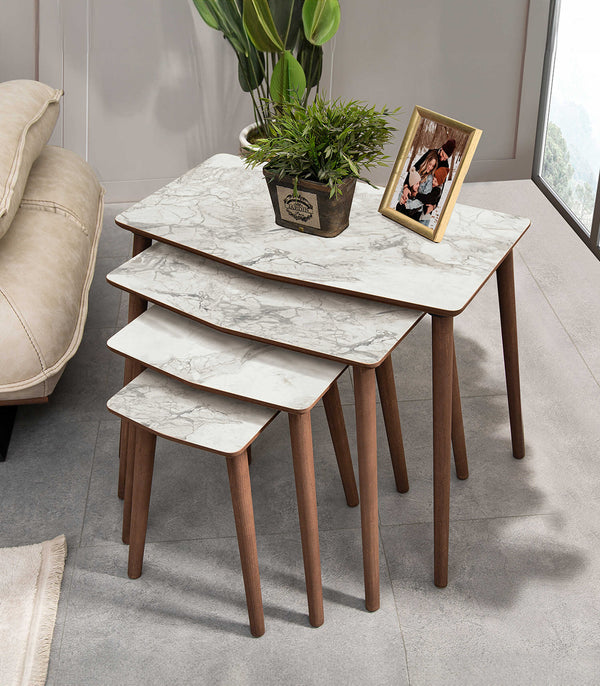 VH Vega nesting coffee table set - White Marble Pattern - view 2