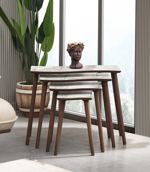VH Salsa nesting coffee table set - White Marble Pattern - view 3