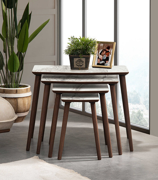 VH Vega nesting coffee table set - White Marble Pattern - view 3