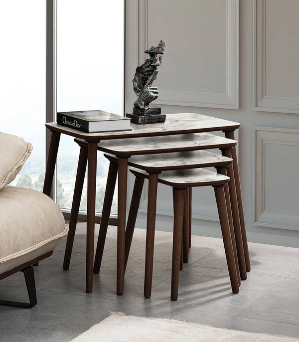 VH Luci nesting coffee table set - White Marble Pattern - view 4