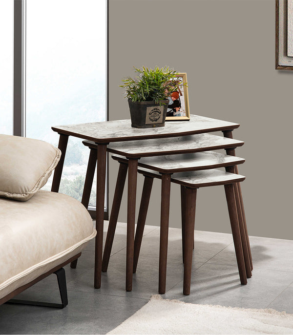 VH Vega nesting coffee table set - White Marble Pattern - view 4