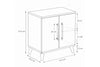 Dimensions and measurement guide for Lumen bedside cabinet - Sohowells